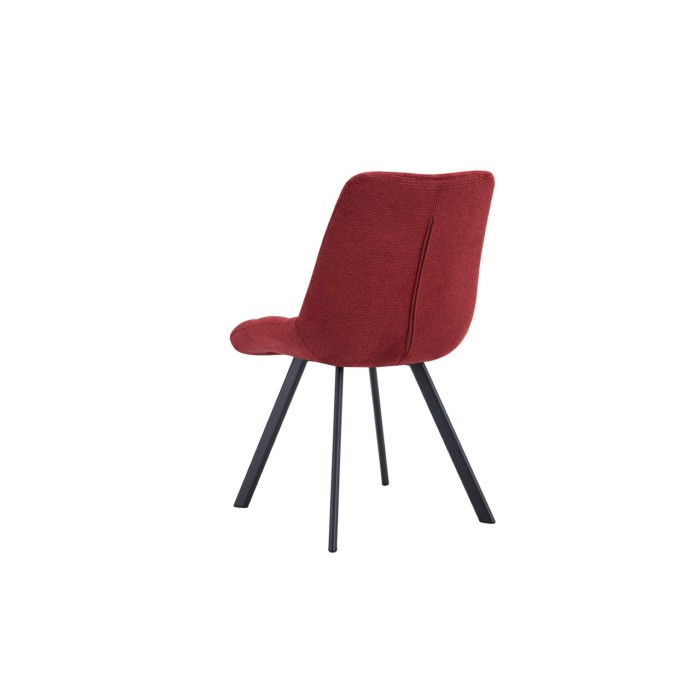 Lot de 2 chaises VELMIA – Tissu rouge – Pieds métal – Design audacieux – Confort compact et robuste 