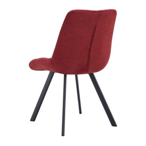 Lot de 2 chaises VELMIA – Tissu rouge – Pieds métal – Design audacieux – Confort compact et robuste 