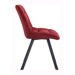 Lot de 2 chaises VELMIA – Tissu rouge – Pieds métal – Design audacieux – Confort compact et robuste 