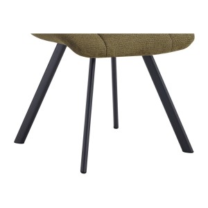 Lot de 2 chaises VELMIA – Tissu vert olive – Pieds métal – Design compact – Élégance naturelle et contemporaine 