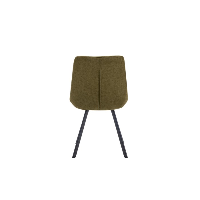 Lot de 2 chaises VELMIA – Tissu vert olive – Pieds métal – Design compact – Élégance naturelle et contemporaine 