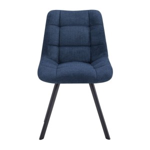 Lot de 2 chaises VELMIA – Tissu bleu océan – Pieds métal – Design moderne – Élégance rafraîchissante 