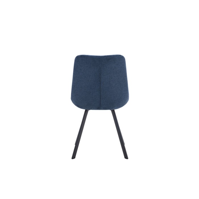 Lot de 2 chaises VELMIA – Tissu bleu océan – Pieds métal – Design moderne – Élégance rafraîchissante 