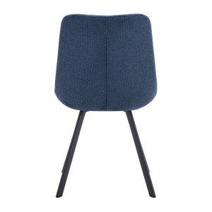 Lot de 2 chaises VELMIA – Tissu bleu océan – Pieds métal – Design moderne – Élégance rafraîchissante 