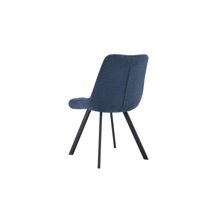 Lot de 2 chaises VELMIA – Tissu bleu océan – Pieds métal – Design moderne – Élégance rafraîchissante 