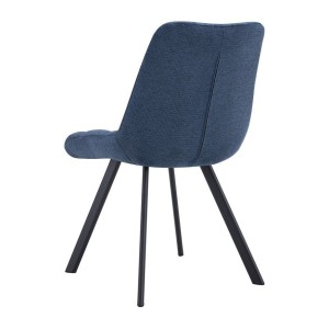Lot de 2 chaises VELMIA – Tissu bleu océan – Pieds métal – Design moderne – Élégance rafraîchissante 