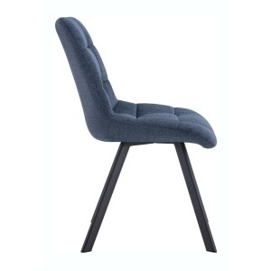 Lot de 2 chaises VELMIA – Tissu bleu océan – Pieds métal – Design moderne – Élégance rafraîchissante 