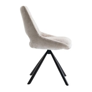 Lot de 2 chaises YUMENA – Tissu beige – Pieds métal – Design épuré – Élégance naturelle et contemporaine 