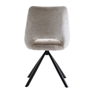 Lot de 2 chaises YUMENA – Tissu beige – Pieds métal – Design épuré – Élégance naturelle et contemporaine 