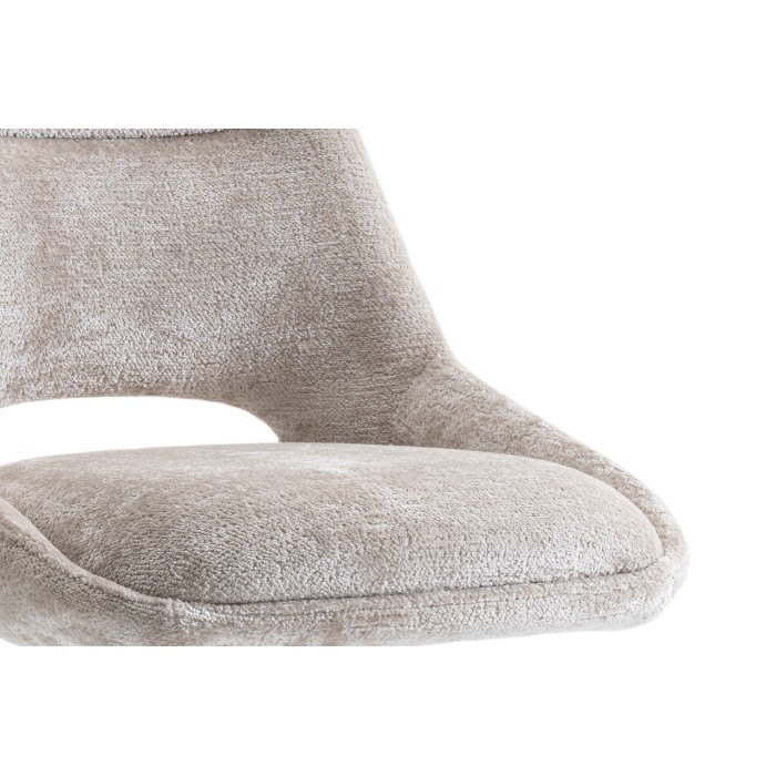 Lot de 2 chaises YUMENA – Tissu beige – Pieds métal – Design épuré – Élégance naturelle et contemporaine 