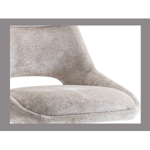 Lot de 2 chaises YUMENA – Tissu beige – Pieds métal – Design épuré – Élégance naturelle et contemporaine 