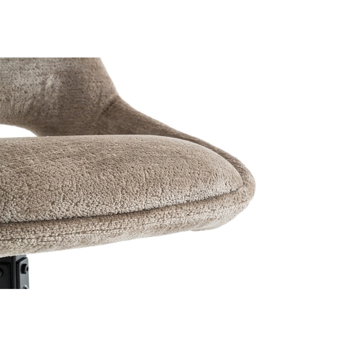 Lot de 2 chaises YUMENA – Tissu taupe – Pieds métal – Design compact – Élégance intemporelle et confortable 