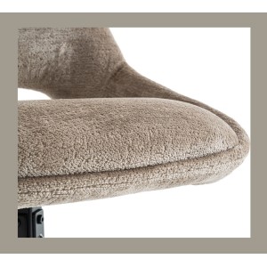 Lot de 2 chaises YUMENA – Tissu taupe – Pieds métal – Design compact – Élégance intemporelle et confortable 