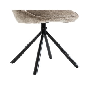 Lot de 2 chaises YUMENA – Tissu taupe – Pieds métal – Design compact – Élégance intemporelle et confortable 