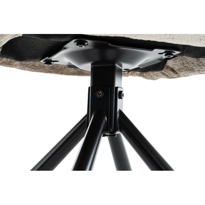 Lot de 2 chaises YUMENA – Tissu taupe – Pieds métal – Design compact – Élégance intemporelle et confortable 