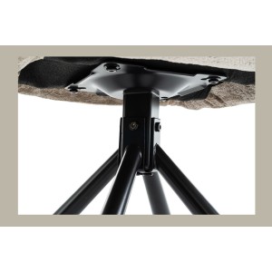 Lot de 2 chaises YUMENA – Tissu taupe – Pieds métal – Design compact – Élégance intemporelle et confortable 