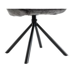 Lot de 2 chaises YUMENA – Tissu gris – Pieds métal – Design compact – Élégance sobre et contemporaine 