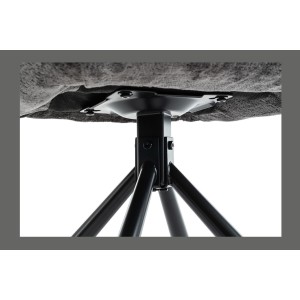 Lot de 2 chaises YUMENA – Tissu gris – Pieds métal – Design compact – Élégance sobre et contemporaine 