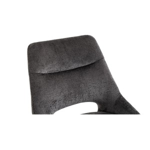 Lot de 2 chaises YUMENA – Tissu gris – Pieds métal – Design compact – Élégance sobre et contemporaine 