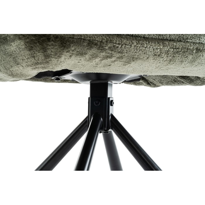 Lot de 2 chaises YUMENA – Tissu vert – Pieds métal – Design compact – Élégance naturelle et robuste 