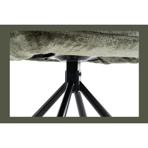 Lot de 2 chaises YUMENA – Tissu vert – Pieds métal – Design compact – Élégance naturelle et robuste 