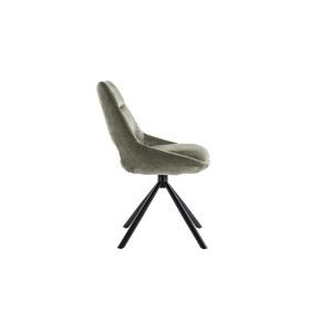 Lot de 2 chaises YUMENA – Tissu vert – Pieds métal – Design compact – Élégance naturelle et robuste 