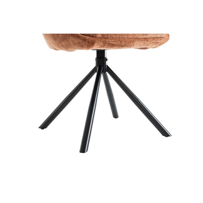 Lot de 2 chaises YUMENA – Tissu rouille – Pieds métal – Design compact – Élégance chaleureuse et moderne 