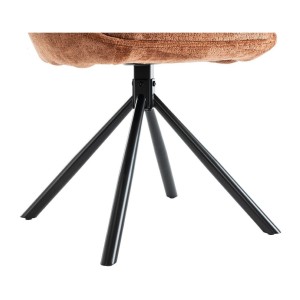 Lot de 2 chaises YUMENA – Tissu rouille – Pieds métal – Design compact – Élégance chaleureuse et moderne 