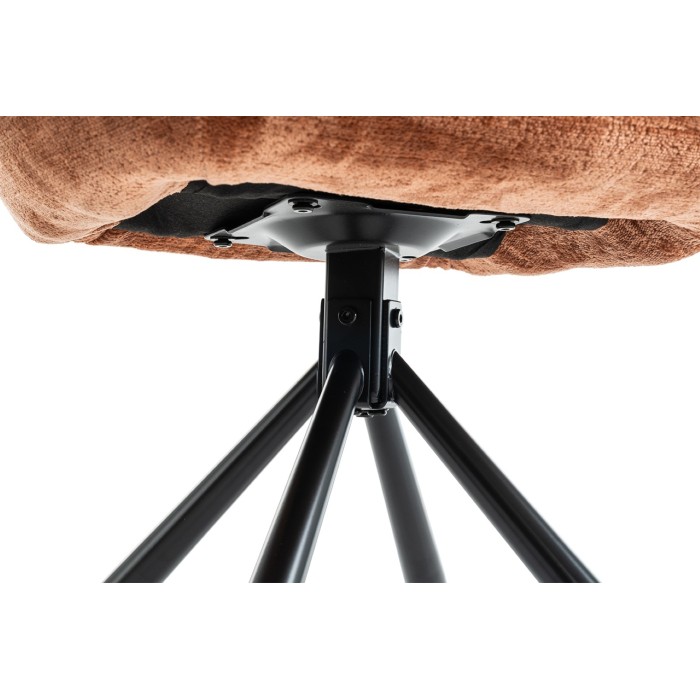 Lot de 2 chaises YUMENA – Tissu rouille – Pieds métal – Design compact – Élégance chaleureuse et moderne 