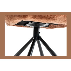 Lot de 2 chaises YUMENA – Tissu rouille – Pieds métal – Design compact – Élégance chaleureuse et moderne 