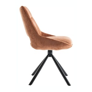 Lot de 2 chaises YUMENA – Tissu rouille – Pieds métal – Design compact – Élégance chaleureuse et moderne 