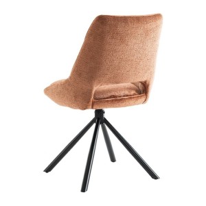 Lot de 2 chaises YUMENA – Tissu rouille – Pieds métal – Design compact – Élégance chaleureuse et moderne 