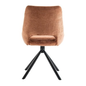 Lot de 2 chaises YUMENA – Tissu rouille – Pieds métal – Design compact – Élégance chaleureuse et moderne 