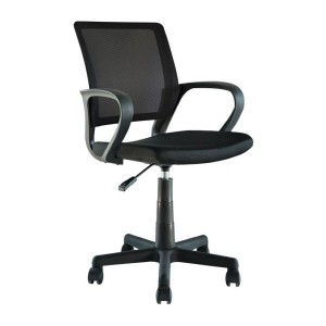 Chaise de bureau ZARNOX – Tissu noir – Accoudoirs – Pivotante – Pieds métal – Design moderne et fonctionnel 