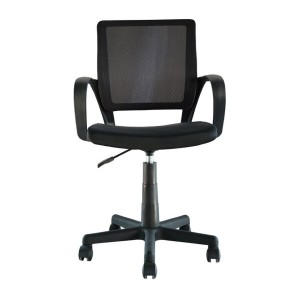 Chaise de bureau ZARNOX – Tissu noir – Accoudoirs – Pivotante – Pieds métal – Design moderne et fonctionnel 
