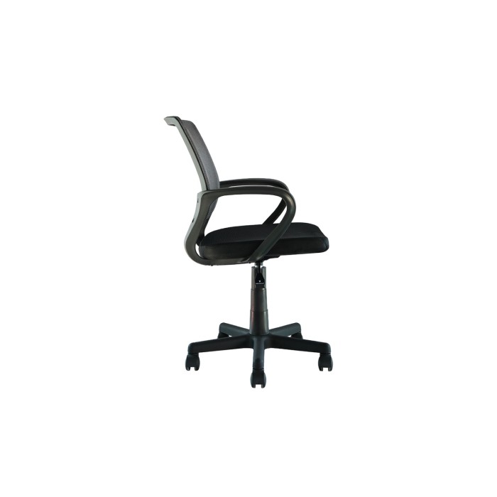 Chaise de bureau ZARNOX – Tissu noir – Accoudoirs – Pivotante – Pieds métal – Design moderne et fonctionnel 