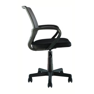 Chaise de bureau ZARNOX – Tissu noir – Accoudoirs – Pivotante – Pieds métal – Design moderne et fonctionnel 