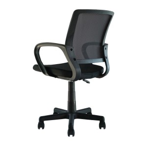 Chaise de bureau ZARNOX – Tissu noir – Accoudoirs – Pivotante – Pieds métal – Design moderne et fonctionnel 