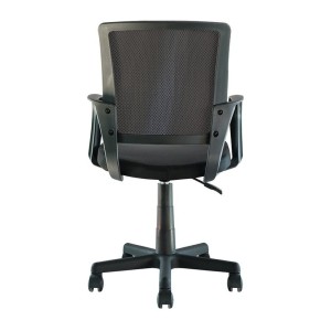 Chaise de bureau ZARNOX – Tissu noir – Accoudoirs – Pivotante – Pieds métal – Design moderne et fonctionnel 