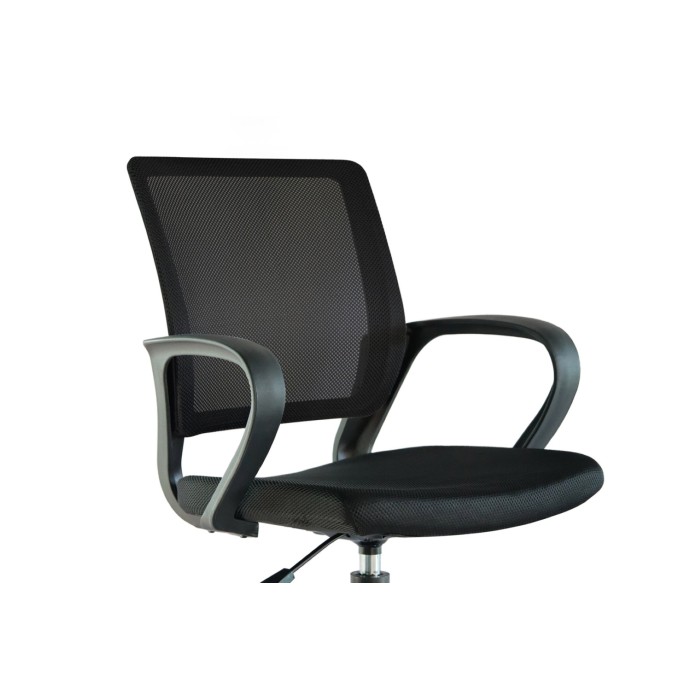 Chaise de bureau ZARNOX – Tissu noir – Accoudoirs – Pivotante – Pieds métal – Design moderne et fonctionnel 