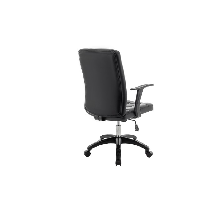 Chaise de bureau KARDEN – Tissu noir – Accoudoirs – Pivotante – Pieds métal – Style ergonomique et contemporain 