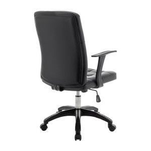 Chaise de bureau KARDEN – Tissu noir – Accoudoirs – Pivotante – Pieds métal – Style ergonomique et contemporain 