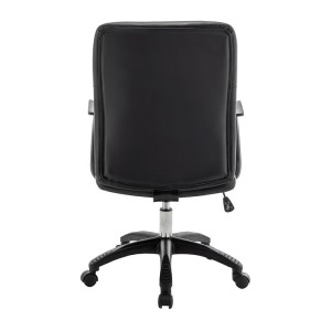 Chaise de bureau KARDEN – Tissu noir – Accoudoirs – Pivotante – Pieds métal – Style ergonomique et contemporain 