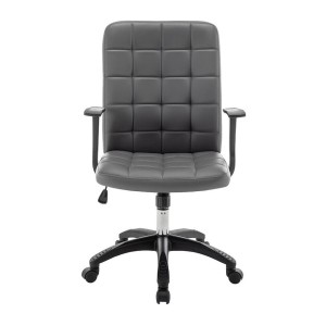 Chaise de bureau KARDEN – Tissu gris – Accoudoirs – Pivotante – Pieds métal – Design ergonomique et contemporain 