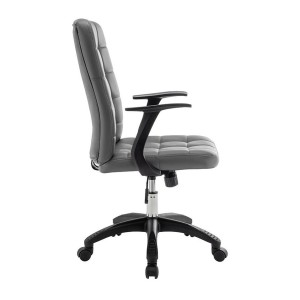 Chaise de bureau KARDEN – Tissu gris – Accoudoirs – Pivotante – Pieds métal – Design ergonomique et contemporain 