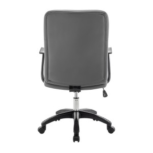 Chaise de bureau KARDEN – Tissu gris – Accoudoirs – Pivotante – Pieds métal – Design ergonomique et contemporain 