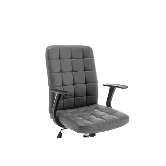 Chaise de bureau KARDEN – Tissu gris – Accoudoirs – Pivotante – Pieds métal – Design ergonomique et contemporain 