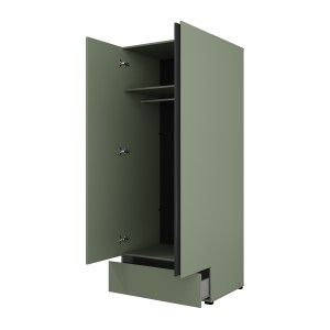 Armoire HAVANA 90 cm – 2 portes + 1 tiroir – Coloris vert sauge et noir – Design moderne et compact