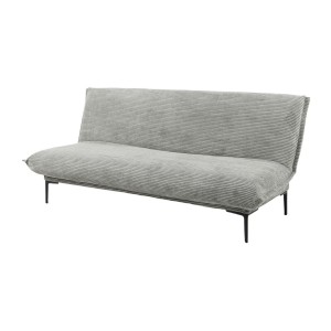 Canapé-lit VELARIS – Tissu velours gris foncé – Structure bois – Matelas intégré – Élégant et compact