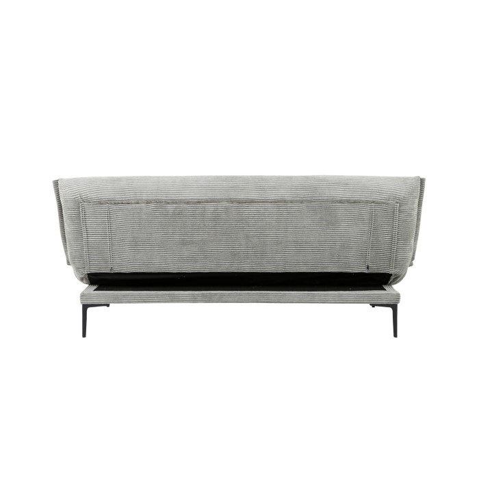 Canapé-lit VELARIS – Tissu velours gris foncé – Structure bois – Matelas intégré – Élégant et compact